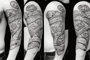 extremly realistic pizza tattoo idea