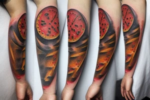 extremly realistic pizza tattoo idea