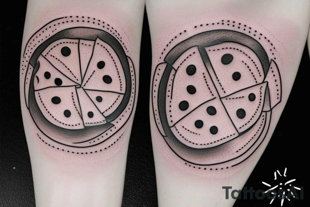 extremly realistic pizza tattoo idea
