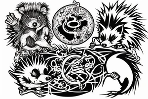 drain dead inside hedgehog tattoo idea