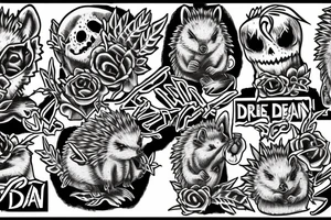 drain dead inside hedgehog tattoo idea