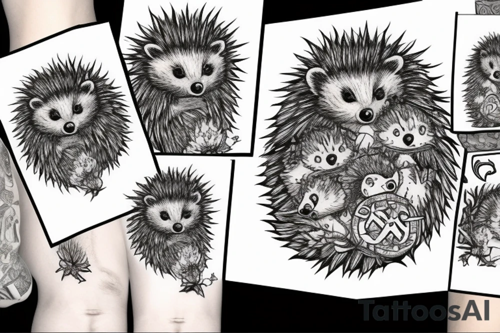 drain dead inside hedgehog tattoo idea