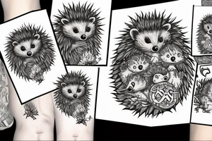 drain dead inside hedgehog tattoo idea