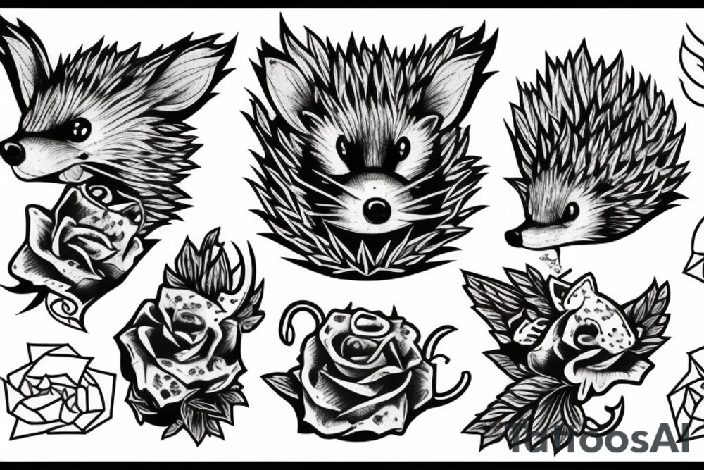 drain dead inside hedgehog tattoo idea