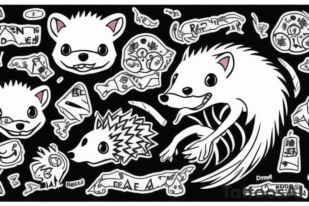 drain dead inside hedgehog tattoo idea