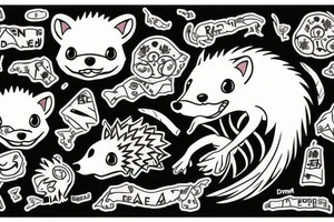 drain dead inside hedgehog tattoo idea