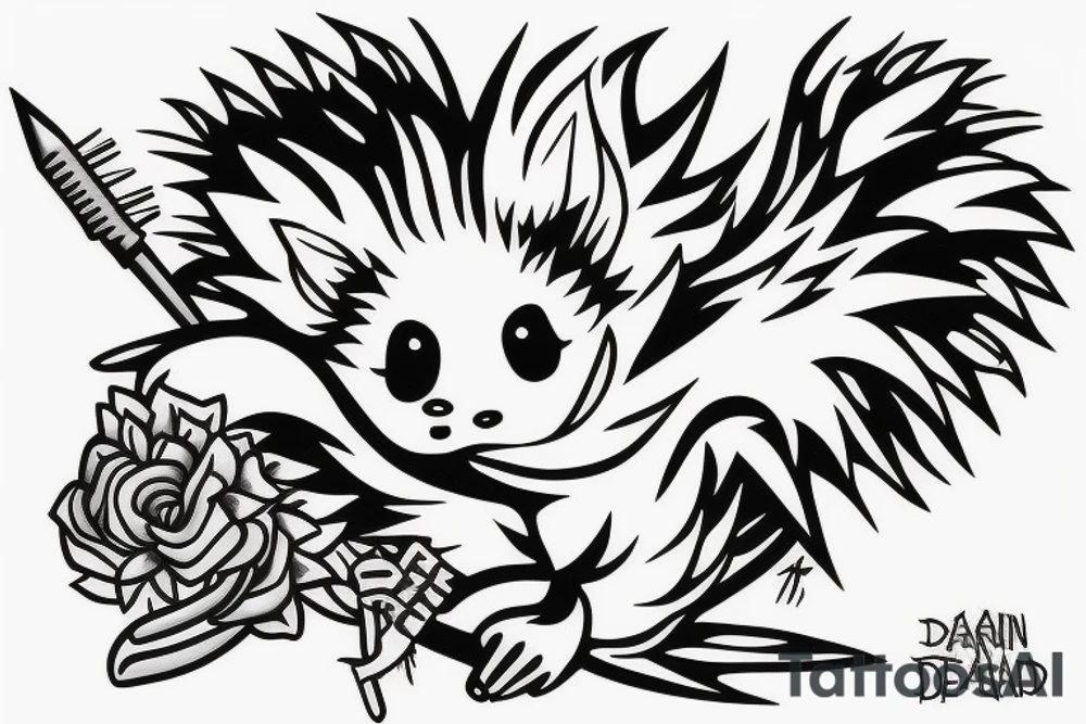 drain dead inside hedgehog tattoo idea