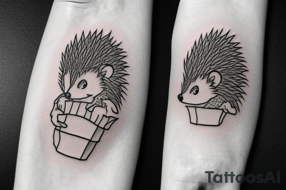 drain dead inside hedgehog tattoo idea