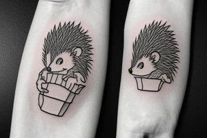 drain dead inside hedgehog tattoo idea
