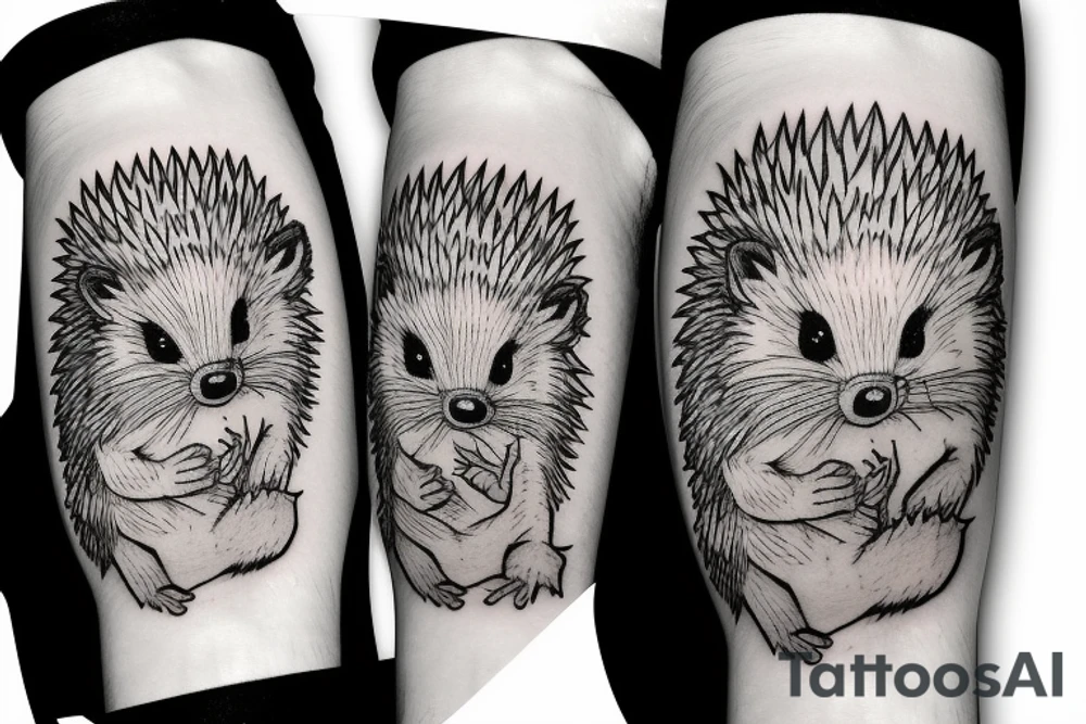 drain dead inside hedgehog tattoo idea