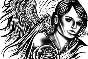 Face of  Michael the angel tattoo idea