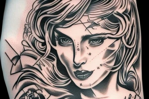 Face of  Michael the angel tattoo idea