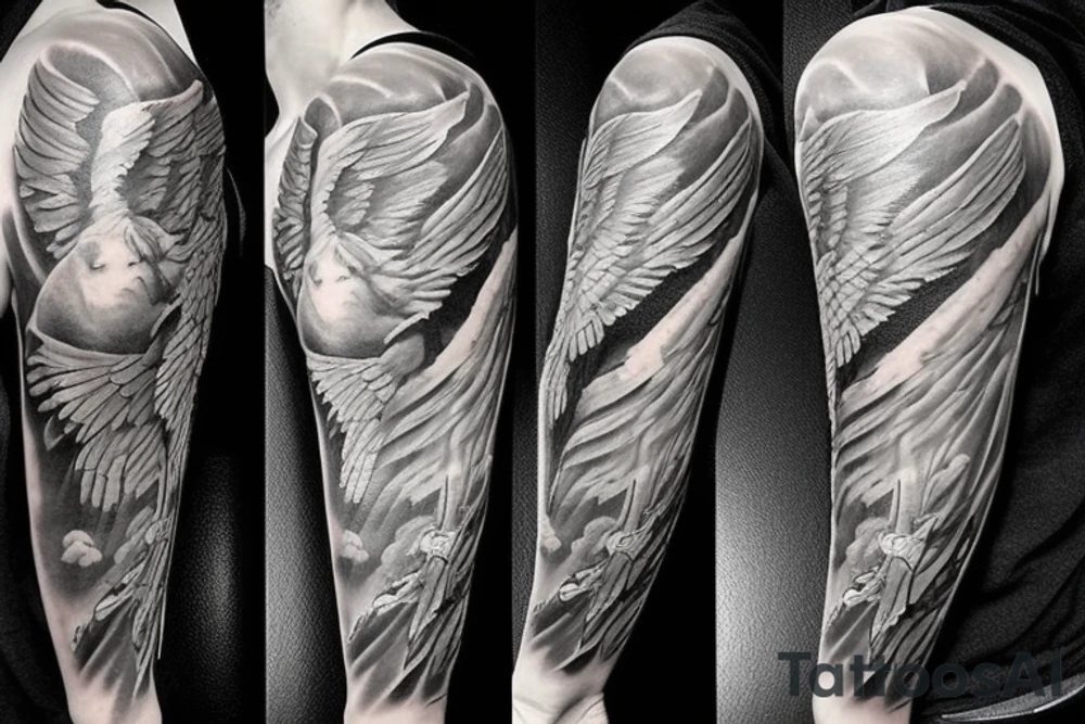 Angel of war tattoo idea