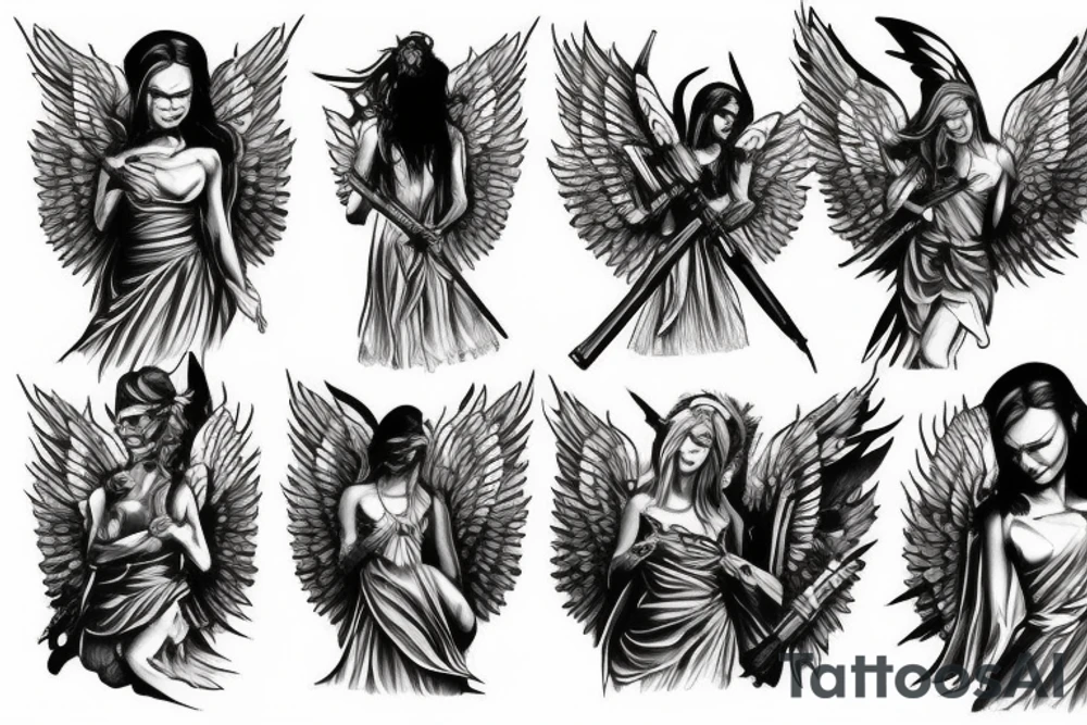 Angel of war tattoo idea