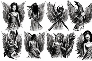 Angel of war tattoo idea