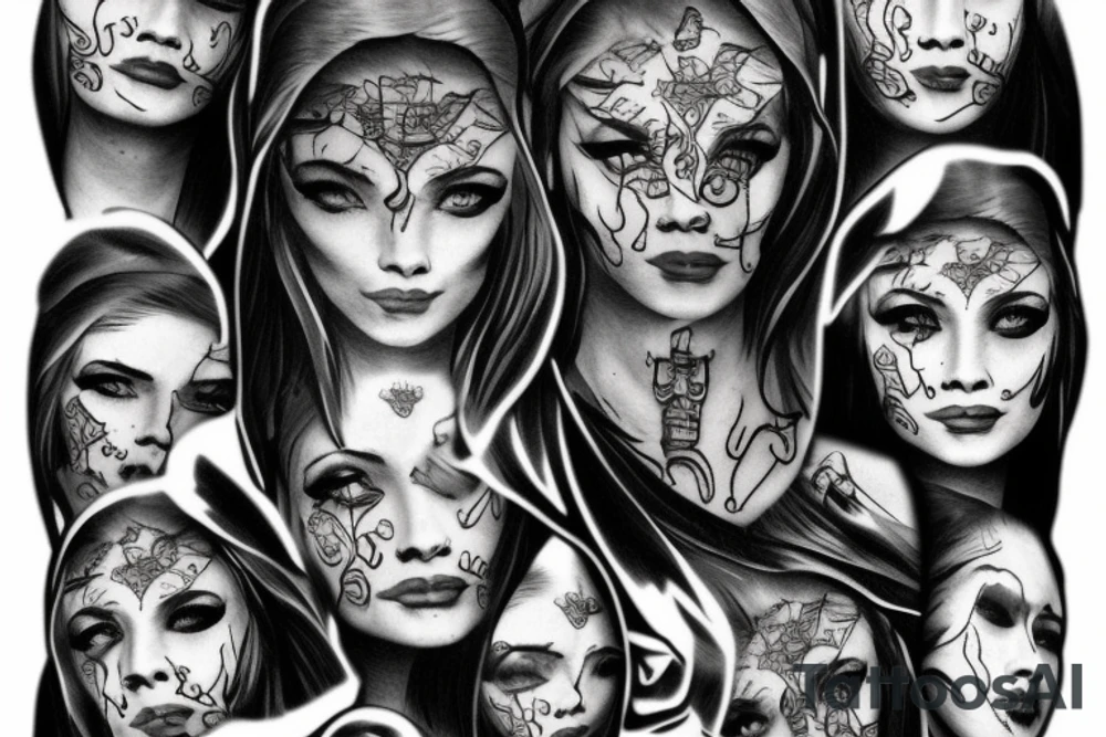 Face of the Angel of war tattoo idea