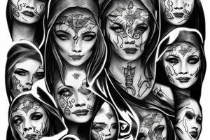 Face of the Angel of war tattoo idea