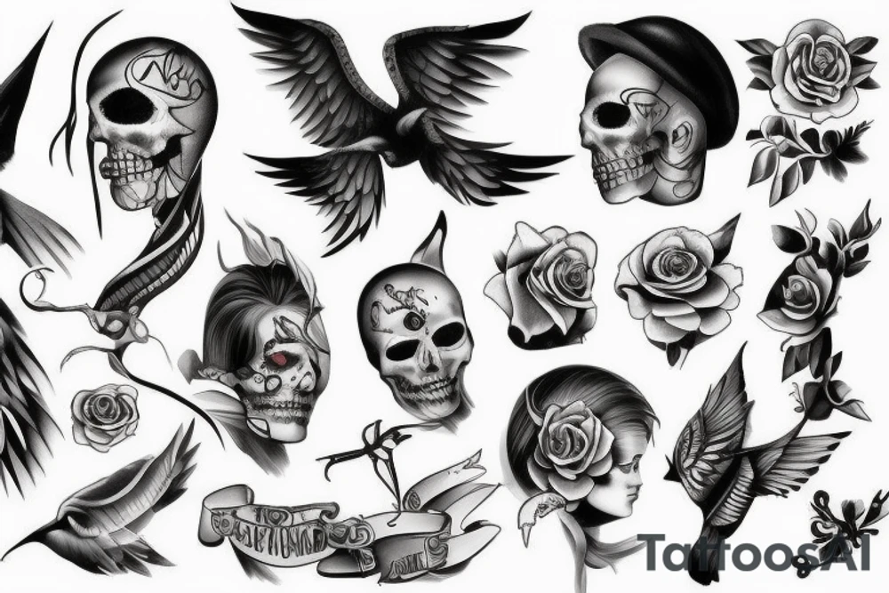 Ansikte på en manlig krigs ängel tattoo idea