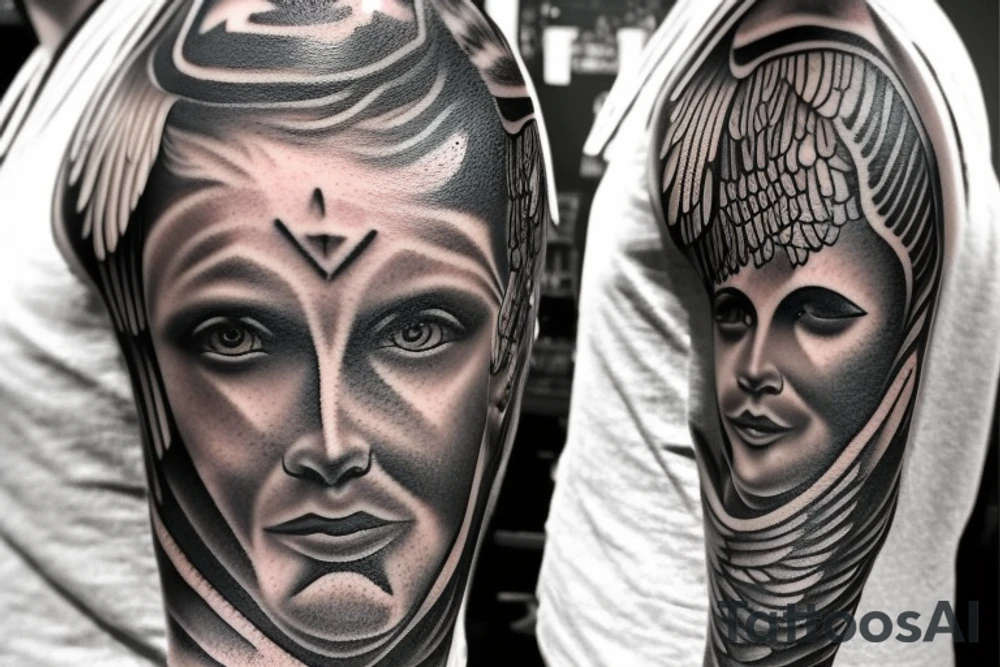 A male Guardian Angels face in a good tattoo idea