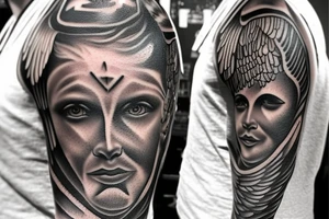 A male Guardian Angels face in a good tattoo idea