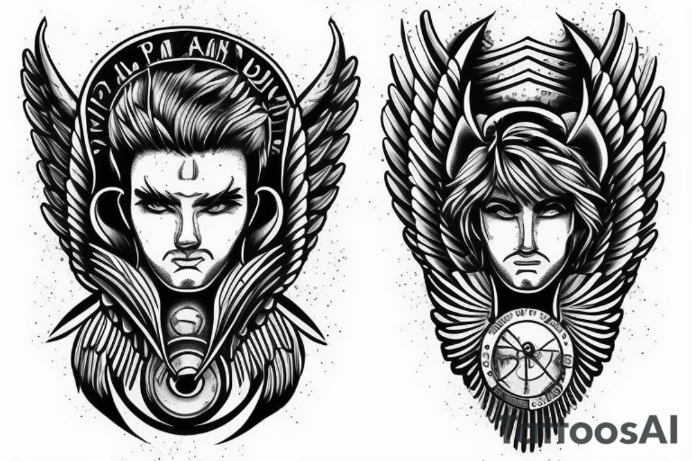 A male Guardian Angels face in a good tattoo idea