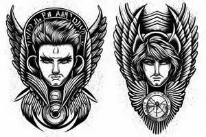 A male Guardian Angels face in a good tattoo idea