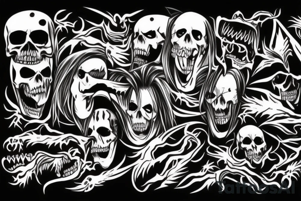 Grimreaper with fangs tattoo idea