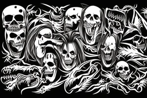 Grimreaper with fangs tattoo idea