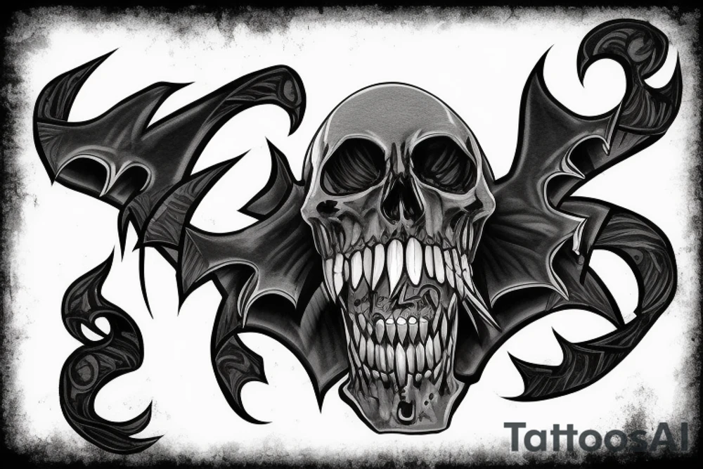 Grimreaper with fangs tattoo idea