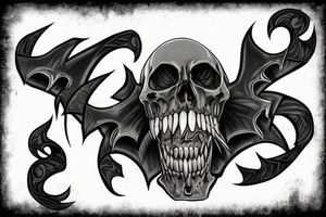Grimreaper with fangs tattoo idea