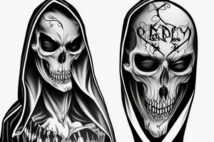 Grimreaper with canine in a hood tattoo idea