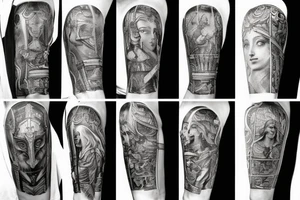 Statue of a knight with a cloak tattoo idea
