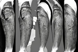 Statue of a knight with a cloak and hood tattoo idea