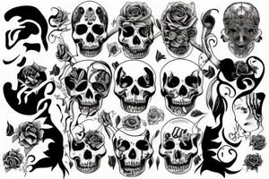 Life and death sharing the same face tattoo idea