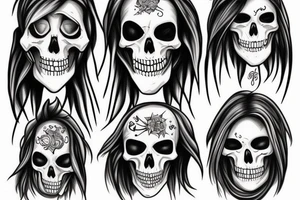 A Angel and a grimreaper sharing the same face tattoo idea