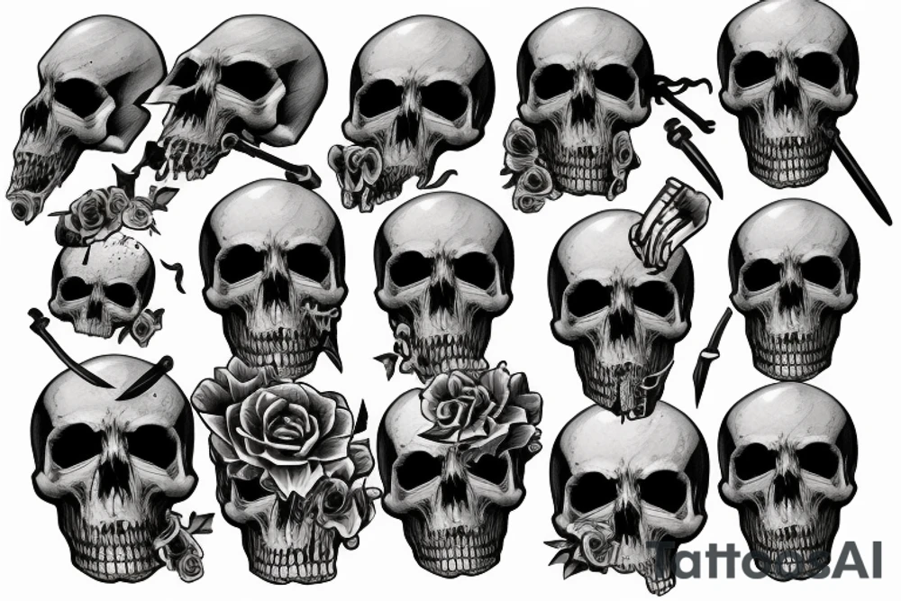 Grimreaper, split the skull perfect in the midle tattoo idea Grimreaper, split the skull perfect in the midle tattoo idea