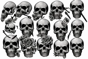 Grimreaper, split the skull perfect in the midle tattoo idea