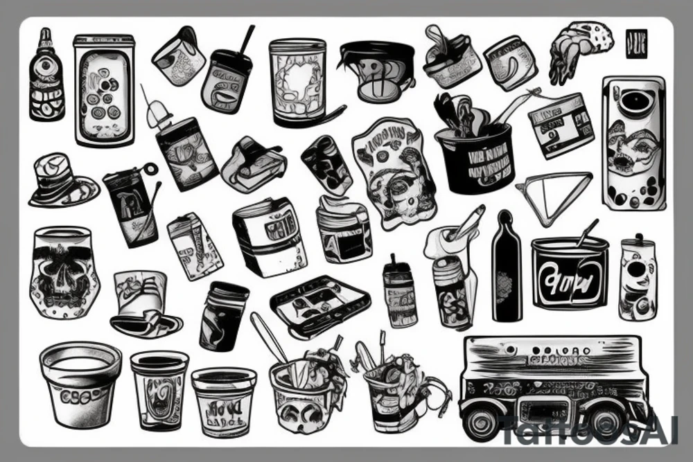 trash polka tattoo idea