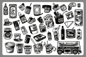 trash polka tattoo idea