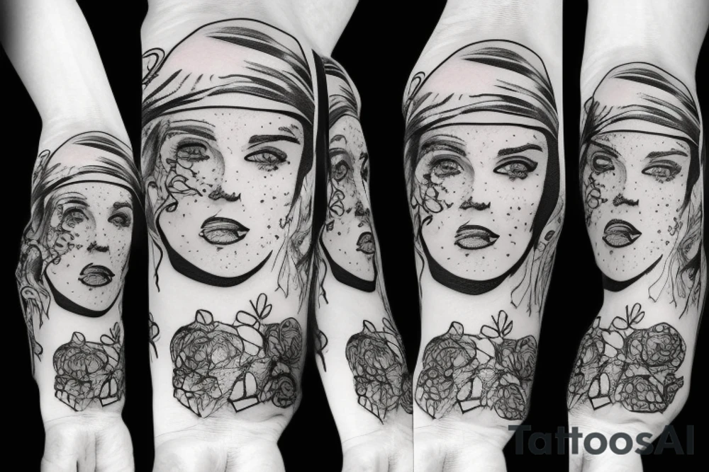 trash polka tattoo idea