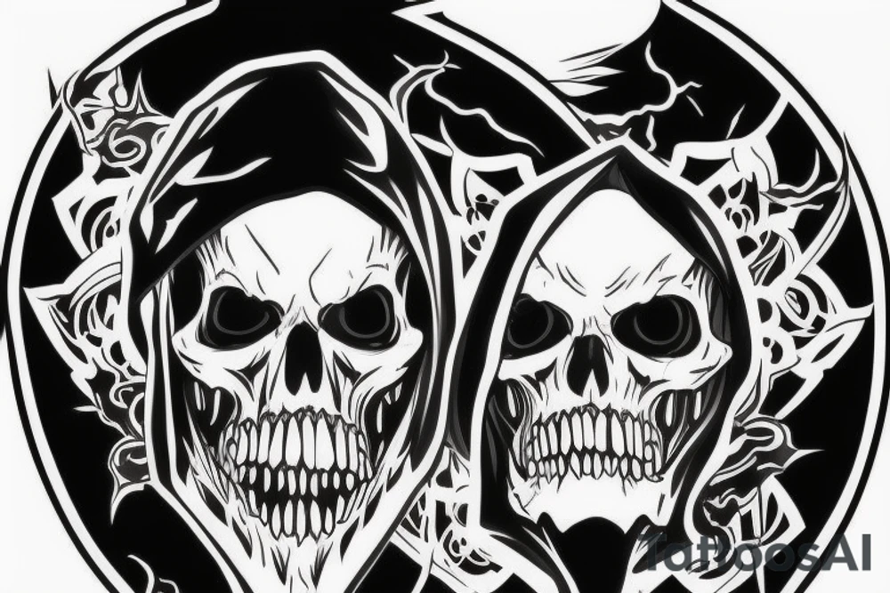 Grimreaper with a hood. Sharp canine tattoo idea