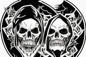 Grimreaper with a hood. Sharp canine tattoo idea