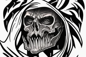Grimreaper with a hood. Sharp canine tattoo idea