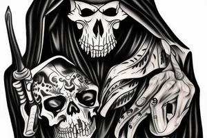 Grimreaper with a hood. Dog canine tattoo idea