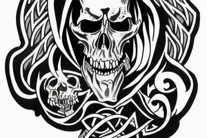 Grimreaper with a hood. Dog canine tattoo idea
