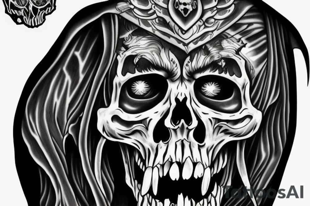 Grimreaper with a hood. Vampier canine tattoo idea