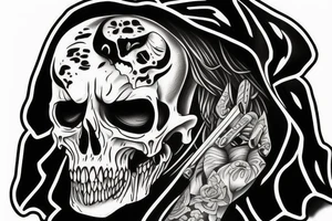Grimreaper with a hood. Vampier canine tattoo idea