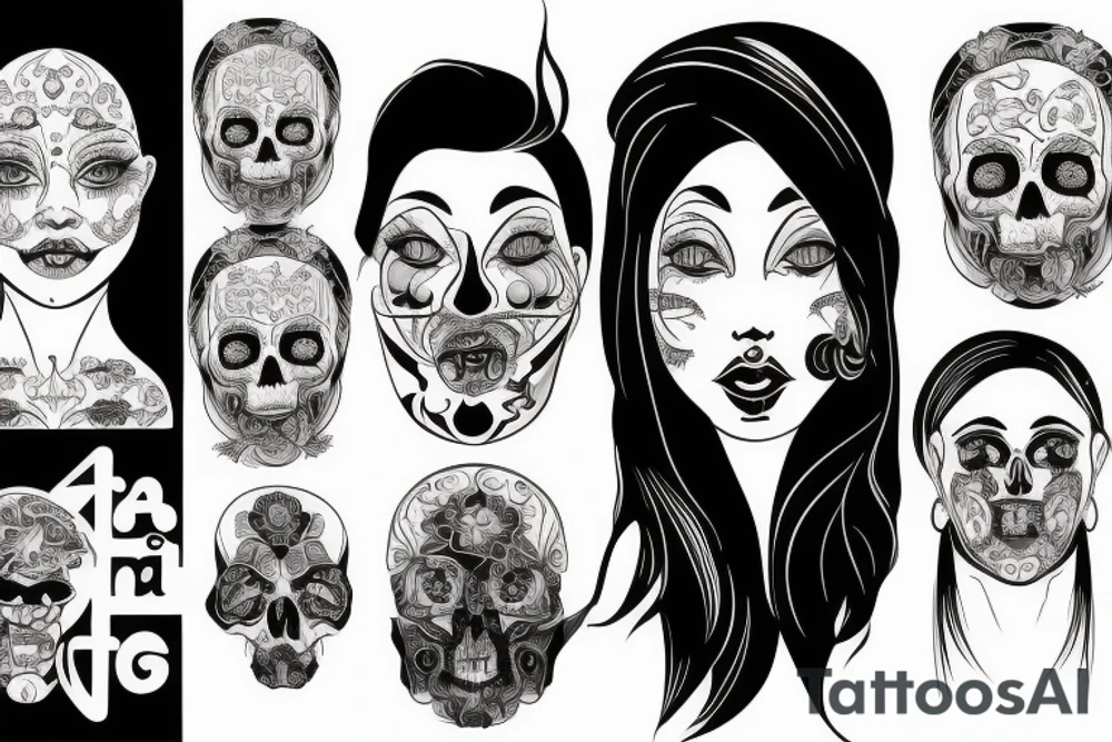 A face that should represent both birth and death tattoo idea