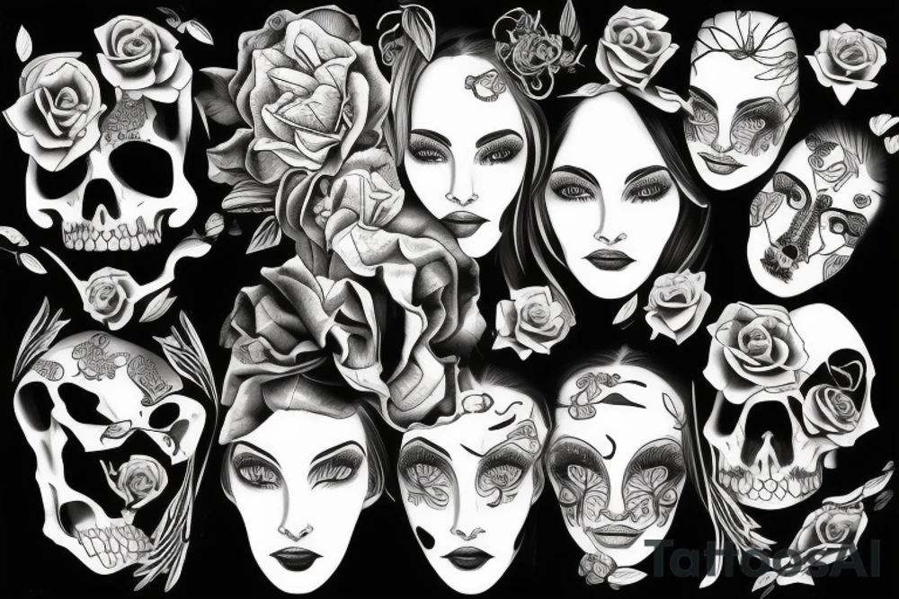A face that should represent both birth and death tattoo idea