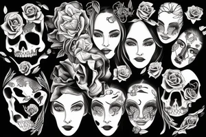 A face that should represent both birth and death tattoo idea